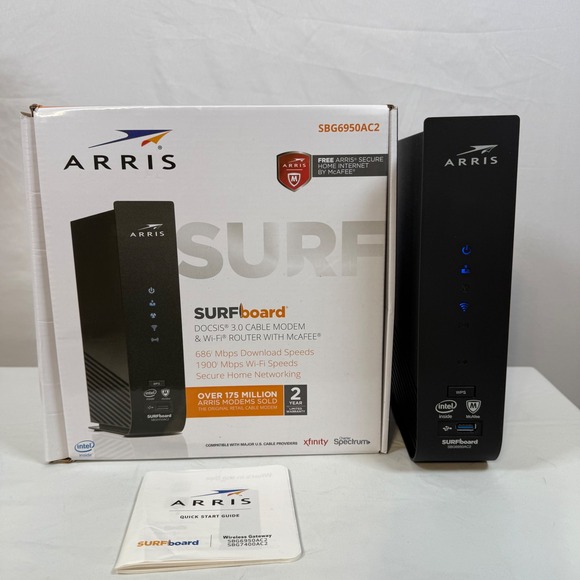 Arris SURFboard SBG6950AC2 DOCSIS 3.0 Cable Modem WiFi‎ Router - Picture 1 of 6